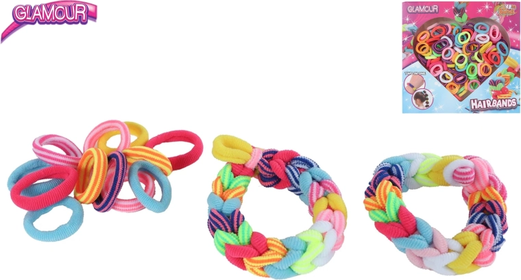 Glamour set de gomas elásticas para el pelo – 150 piezas de colores