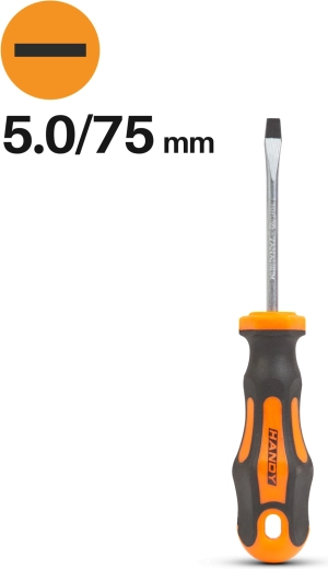 Destornillador plano de 5,0 × 75 mm