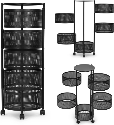 Organizador de cocina con ruedas y estantes giratorios ModernHome