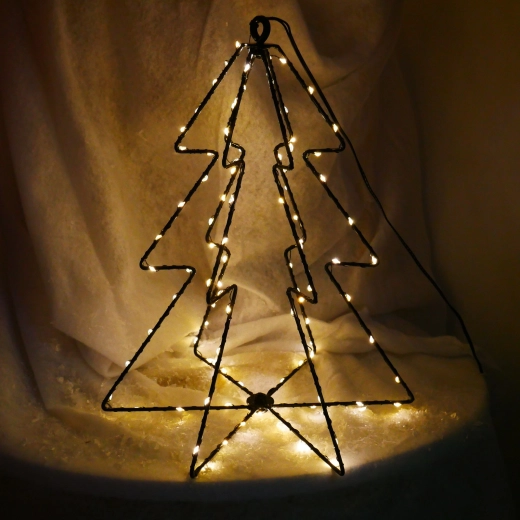 Decoración navideña LED – arbolito de 30 cm con luz blanco cálido a pilas