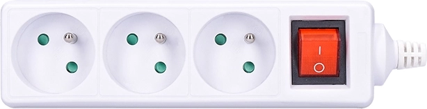 Solight base múltiple con interruptor, 3 tomas