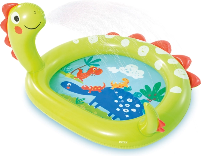Piscina infantil inflable Intex con forma de dinosaurio y fuente