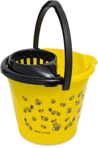 Cubo de plástico con escurridor y pico vertedor TORO 12 l Abejas