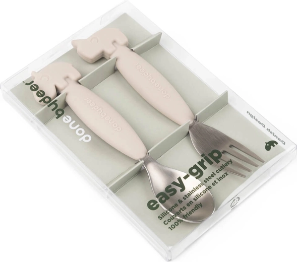 Done by Deer juego de cucharas y tenedores infantiles Easy-grip Deer friends color arena