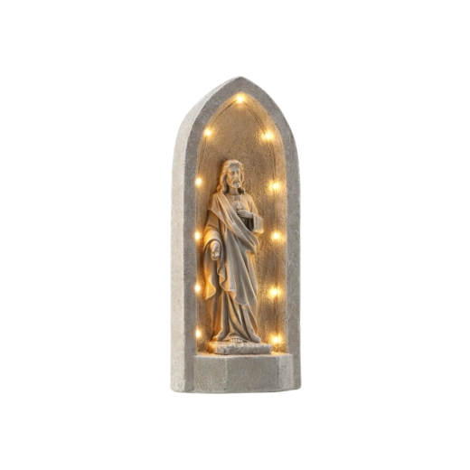 Figura de Jesús en capillita con iluminación LED