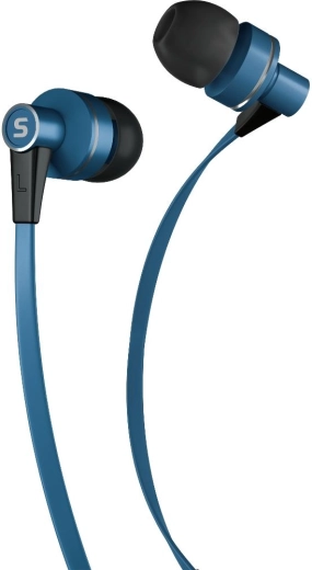Auriculares metálicos intrauditivos SENCOR con micrófono, azules