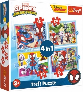 Puzzle 4 en 1 Spidey y sus increíbles amigos (12, 15, 20, 24 piezas)