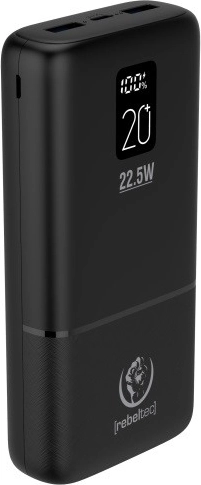 Powerbank Rebeltec P20 con LCD, 20000 mAh, PD 22,5 W