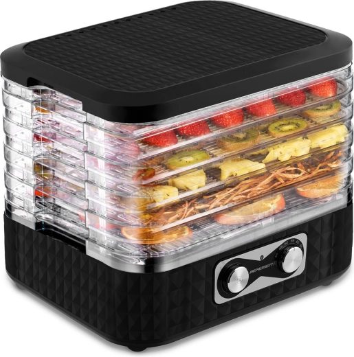 Deshidratador de alimentos BERDSEN 10 l, 5 bandejas, 35–70 °C, negro
