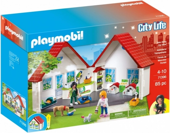 Juego de figuras City Life tienda de mascotas portátil
