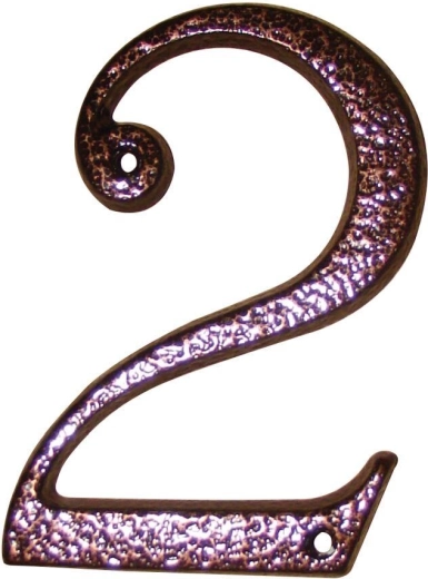 Número de casa 2 marrón, zinc, 117 mm