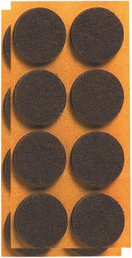 Almohadillas adhesivas de fieltro para muebles 20 mm, marrón (24 uds.)