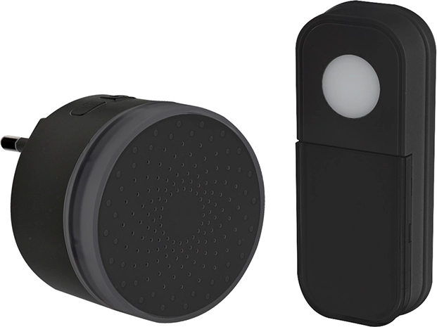 Timbre inalámbrico mini Solight para enchufe, 180 m, negro (learning code)