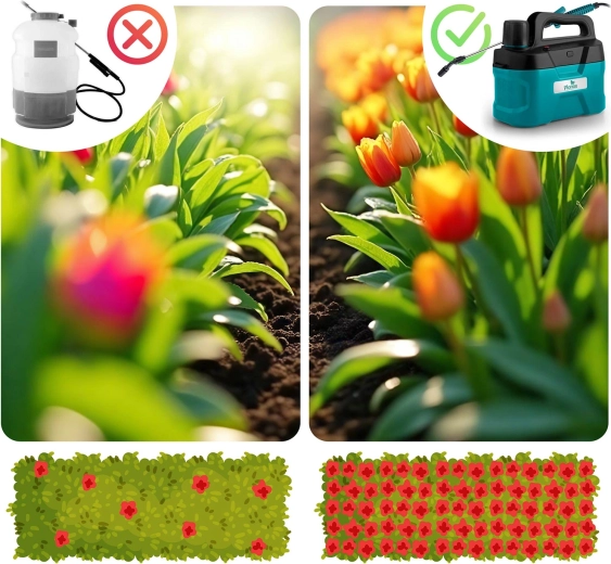 Diferencia visible en el cuidado de las plantas
