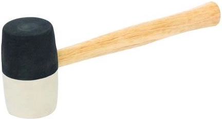Maza de goma 860 g, diámetro 65 mm, negro/blanco, mango de madera