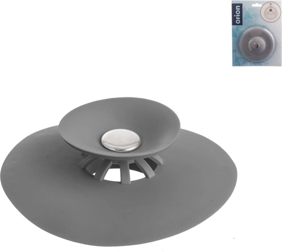Tapón de goma para desagüe 10 cm gris