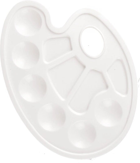 Paleta para pinturas de plástico (UH) blanca 23 × 17 cm