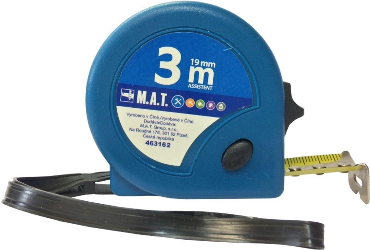 Cinta métrica retráctil 3 m x 19 mm Assistente