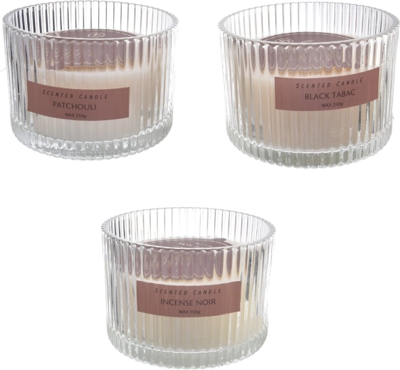 Vela aromática en vaso de vidrio RIB blanca 710 g