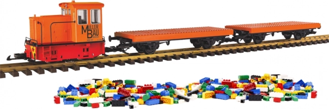 Set de inicio de tren de construcción con locomotora diésel