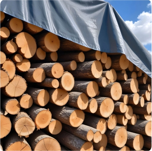 Protección 100% impermeable para madera, máquinas y carga