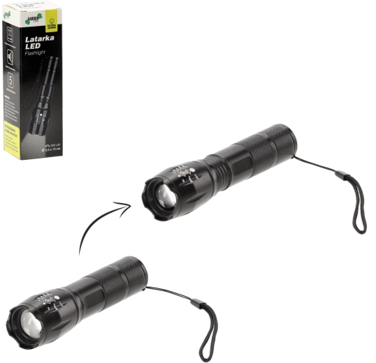 Linterna LED negra 260 lm, compacta para turismo con 3×AAA