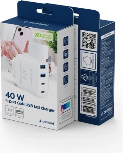 Carga rápida de hasta 40 W (USB PD + QC 3.0)