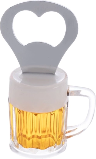 Abrebotellas para chapas con motivo de Cerveza, acero inoxidable y plástico