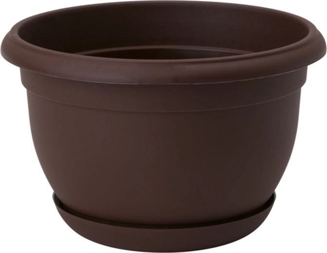 Maceta marrón Malta 24 cm con plato integrado