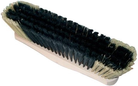 Escoba 28 cm de madera sin barnizar con fibras PET, sin rosca