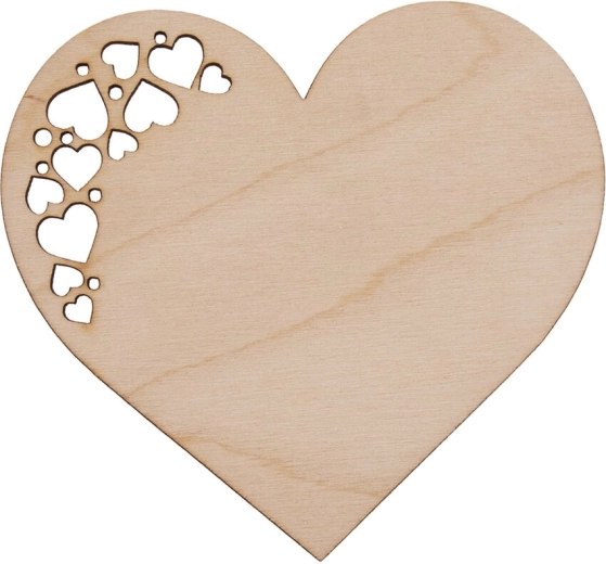 Posavasos de madera con forma de corazón 12 × 11 cm
