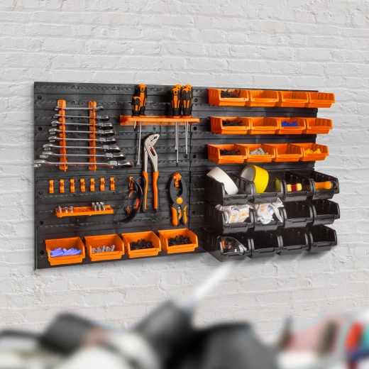 Organizador de pared para herramientas con 4 paneles de 47,5 × 27,2 cm