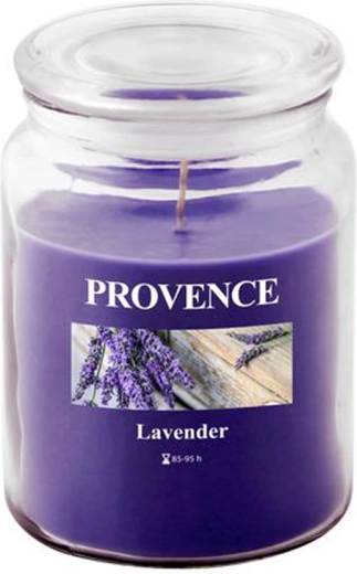 Vela aromática en vaso de vidrio Provence lavanda 95 horas