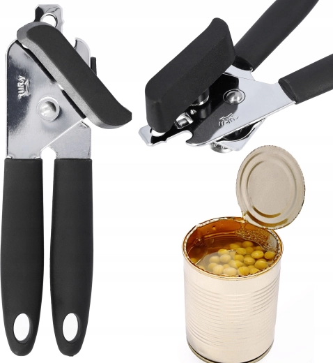 Abrelatas manual de acero inoxidable con mangos ergonómicos