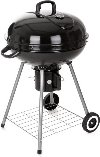 Barbacoa de jardín tipo caldera Vermont de 57 cm con tapa y ruedas