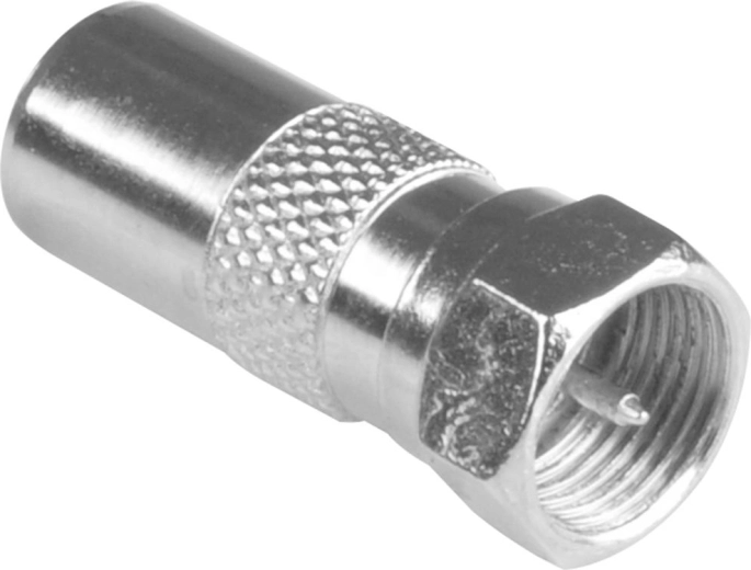 Adaptador Sencor de conector F a conector coaxial de TV