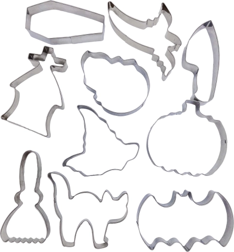 Set de cortadores de acero inoxidable para galletas TORO Halloween, 10 piezas