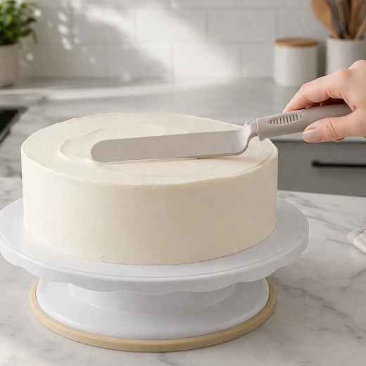 Superficie de los postres uniformemente lisa