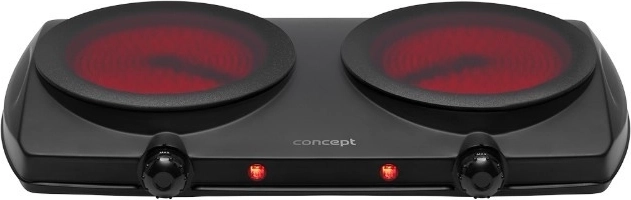 Cocina eléctrica de dos placas CONCEPT VE3060, negra