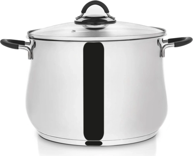 Olla de acero inoxidable con tapa de cristal DALIE 26 cm, 10,6 l