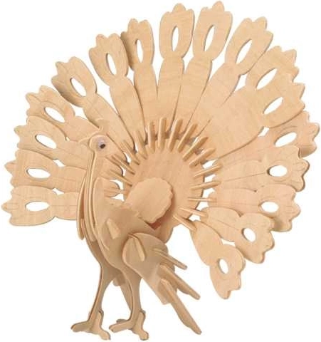 Puzzle 3D de madera – pavo real