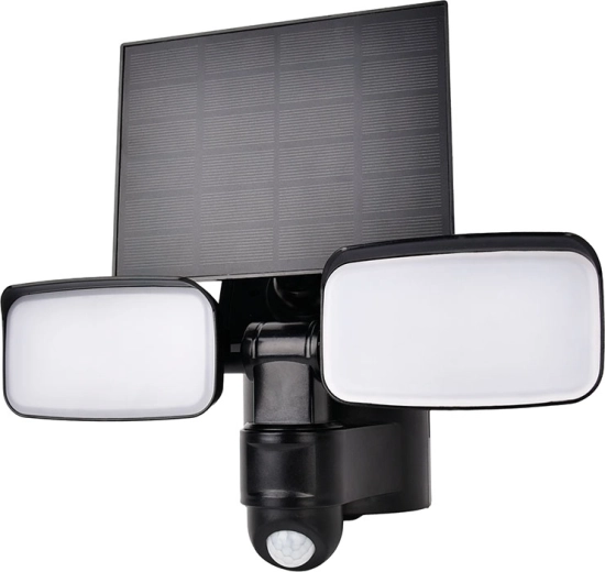 Solight luz LED solar para exteriores con sensor de movimiento, 9 W, 850 lm, 4000 K, negra - 1 unidad