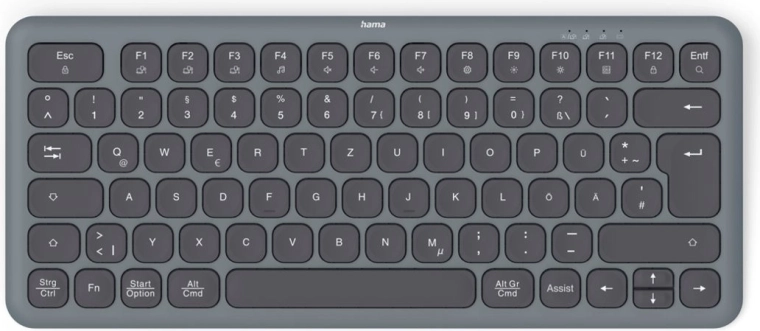 Teclado inalámbrico Hama WK-500 multidispositivo negro/gris