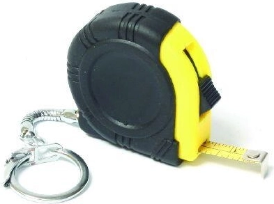 Cinta métrica retráctil de bolsillo 1 m × 6 mm con llavero