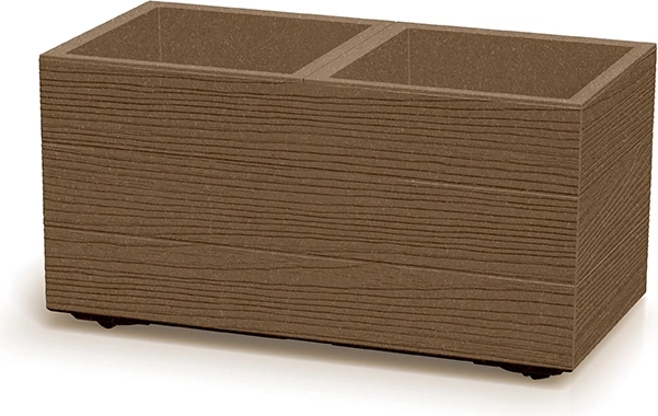Macetero Madera Case Eco Wood marrón – jardinera modular con decoración de madera