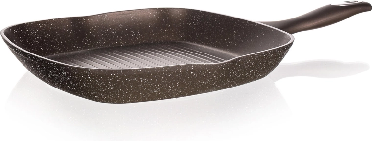 Sartén grill para steaks 28 × 28 cm con superficie antiadherente Granite Dark Brown