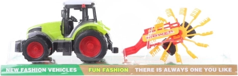 Tractor de plástico con rastrillo hilerador de heno para niños