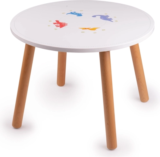 Tidlo mesa infantil de madera con dinosaurios