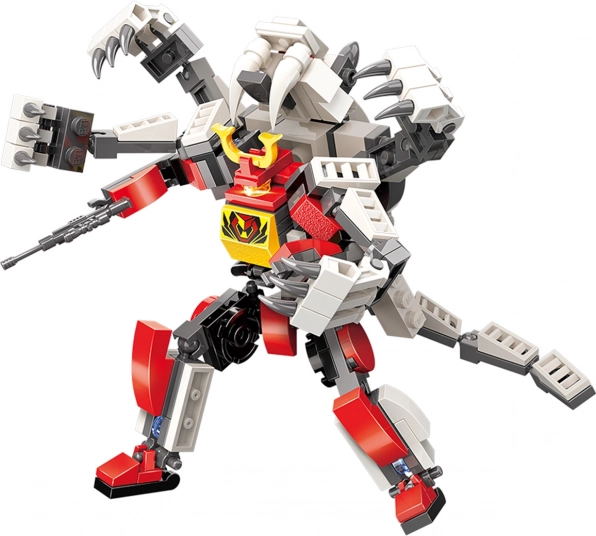 Qman Mecha Corps Flash Warrior 2v1 kit de construcción de robot y tigre