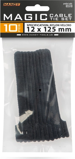 Bridas textiles para cables con cierre de velcro - 10 unidades